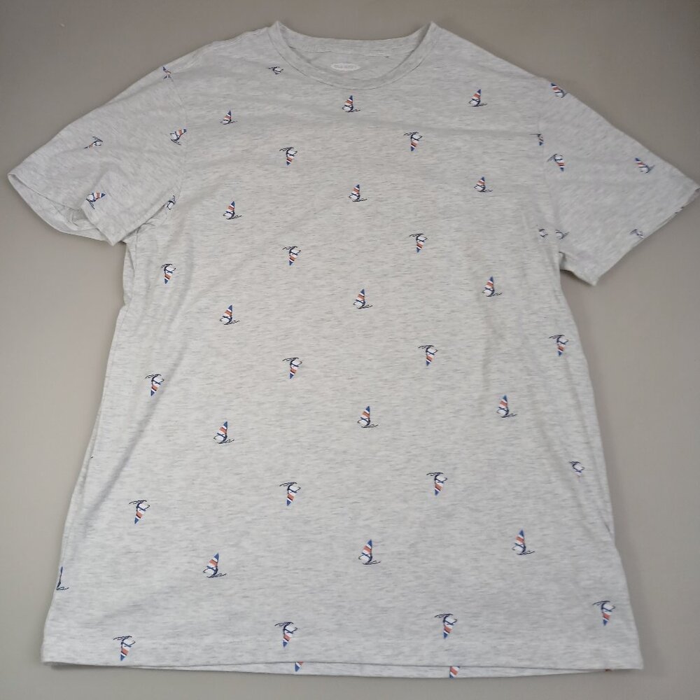 Old Navy Men's Medium Heather Gray Sailboat Print T-Shirt